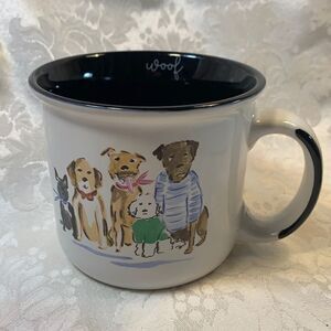 WOOF Dogs Puppies Boston Warehouse Trading Corporation Mug 16 Ounces White EUC